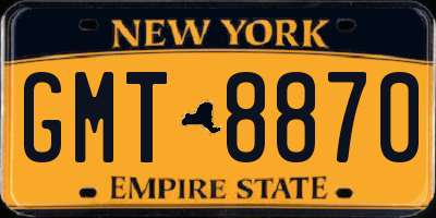 NY license plate GMT8870