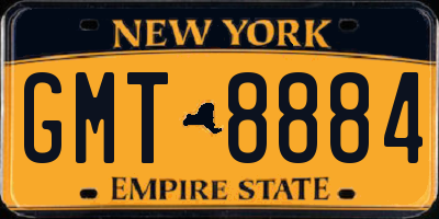 NY license plate GMT8884