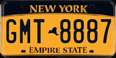 NY license plate GMT8887