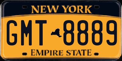 NY license plate GMT8889