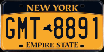 NY license plate GMT8891