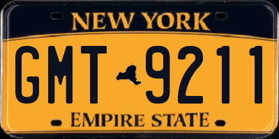 NY license plate GMT9211