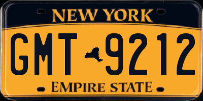 NY license plate GMT9212