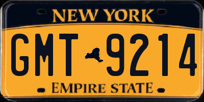 NY license plate GMT9214