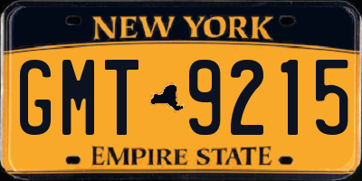 NY license plate GMT9215