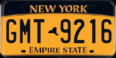 NY license plate GMT9216