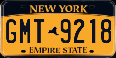 NY license plate GMT9218