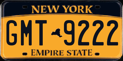 NY license plate GMT9222