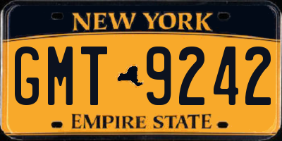 NY license plate GMT9242