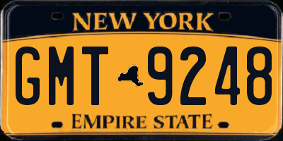 NY license plate GMT9248