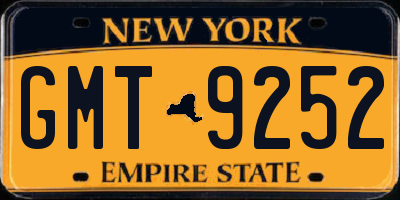 NY license plate GMT9252