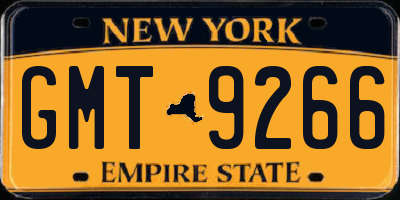 NY license plate GMT9266