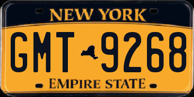 NY license plate GMT9268