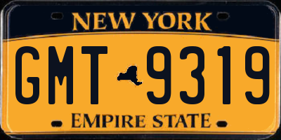 NY license plate GMT9319