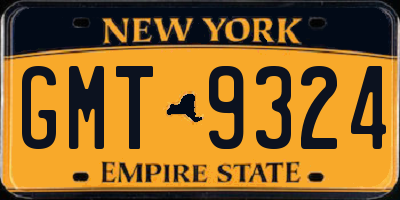 NY license plate GMT9324