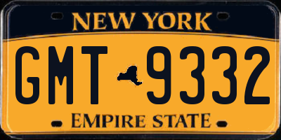 NY license plate GMT9332