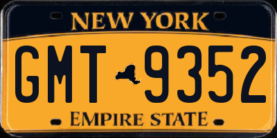 NY license plate GMT9352