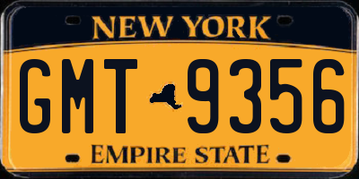 NY license plate GMT9356