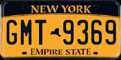 NY license plate GMT9369