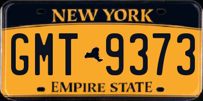 NY license plate GMT9373