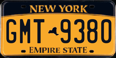 NY license plate GMT9380