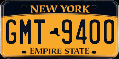 NY license plate GMT9400
