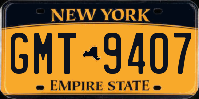 NY license plate GMT9407