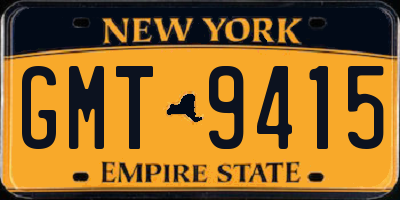 NY license plate GMT9415