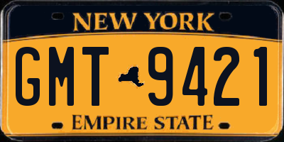 NY license plate GMT9421