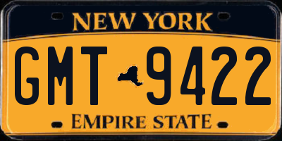 NY license plate GMT9422