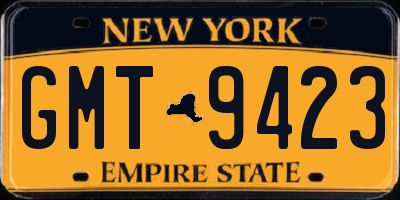 NY license plate GMT9423