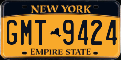NY license plate GMT9424