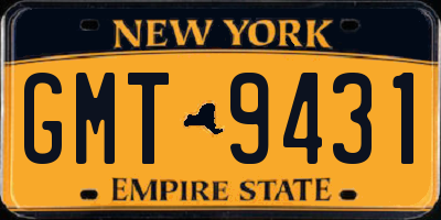 NY license plate GMT9431