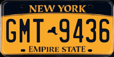 NY license plate GMT9436