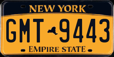 NY license plate GMT9443