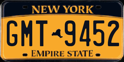 NY license plate GMT9452