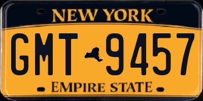 NY license plate GMT9457