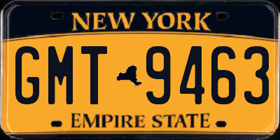 NY license plate GMT9463