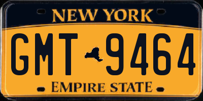 NY license plate GMT9464