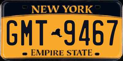 NY license plate GMT9467