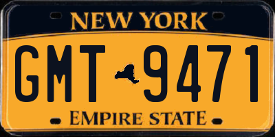 NY license plate GMT9471