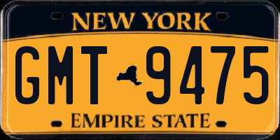 NY license plate GMT9475
