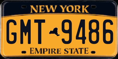 NY license plate GMT9486