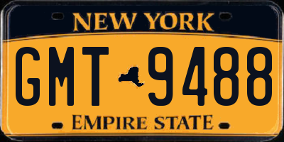 NY license plate GMT9488