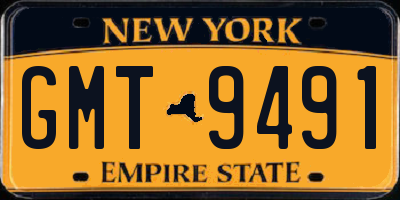 NY license plate GMT9491