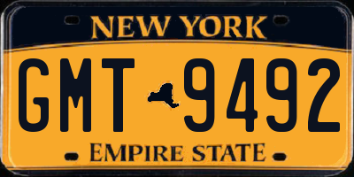 NY license plate GMT9492