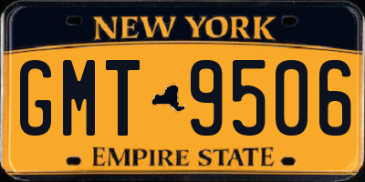 NY license plate GMT9506