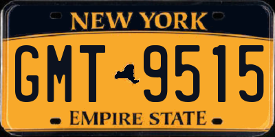 NY license plate GMT9515