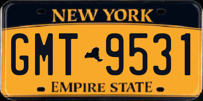 NY license plate GMT9531