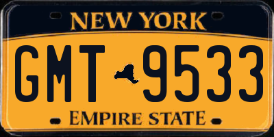 NY license plate GMT9533